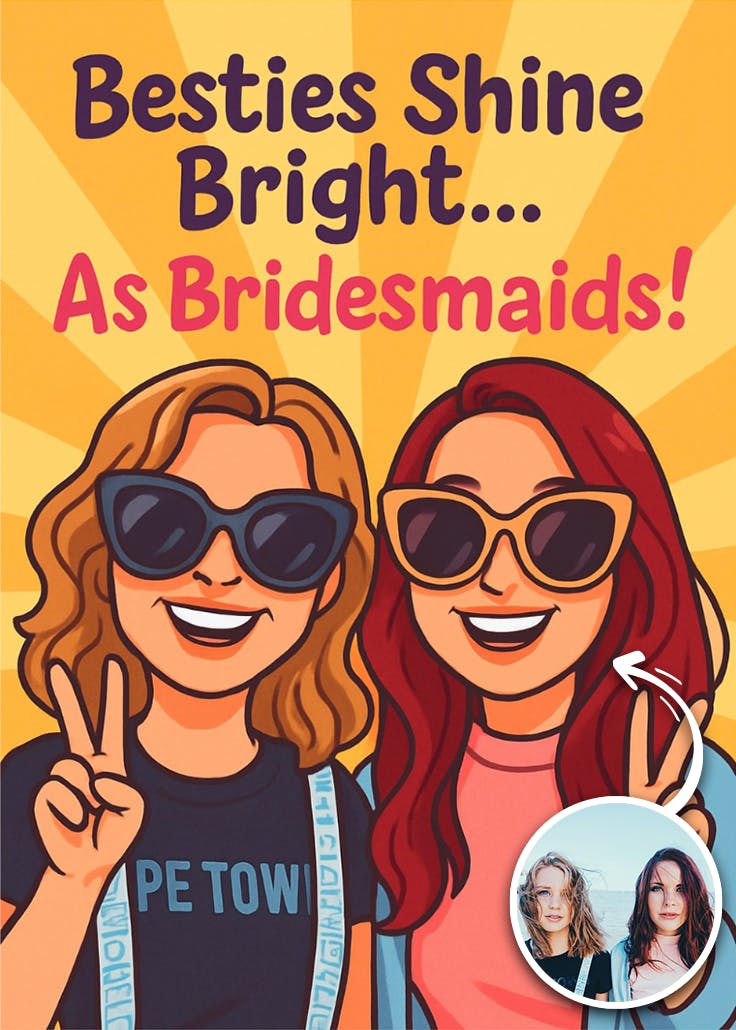 Besties shine bright - tarjeta dama de honor