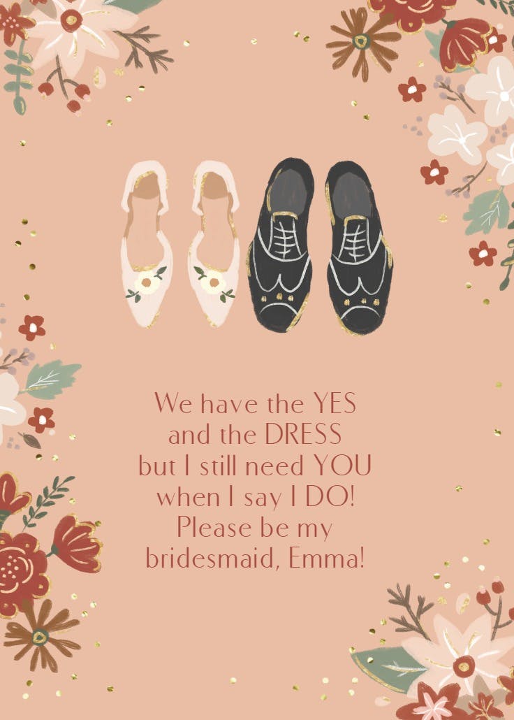 Pumped up - tarjeta dama de honor