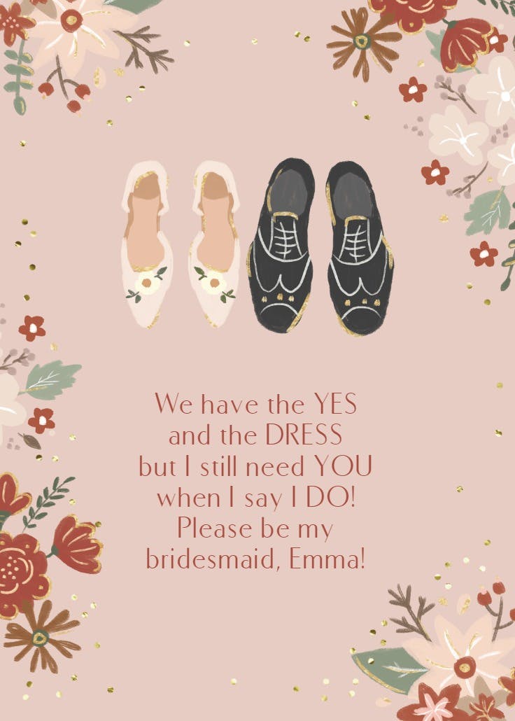 Pumped up - tarjeta dama de honor