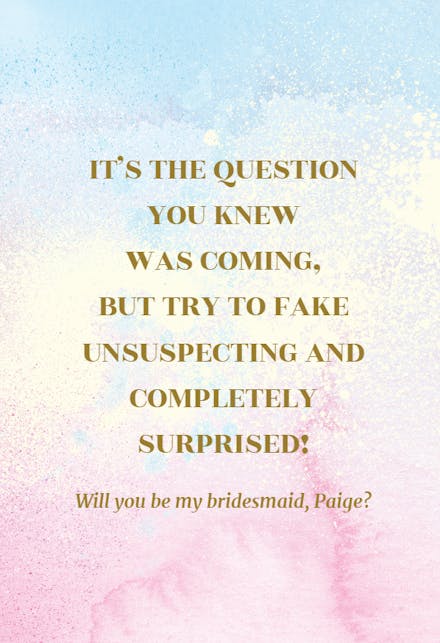 Question Mark - Tarjeta Dama de honor