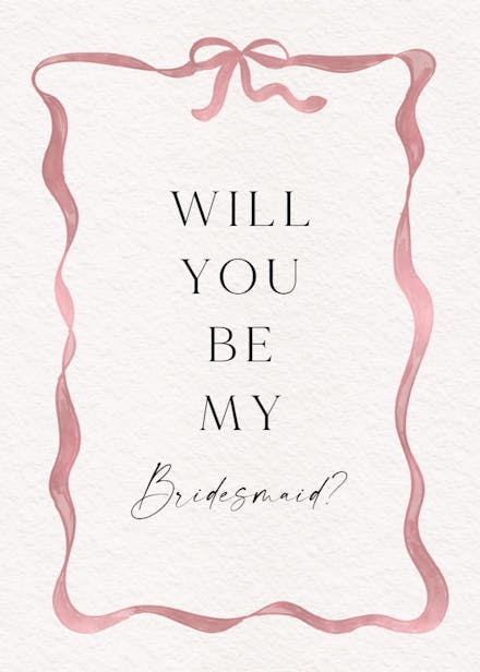 Ribboned delight - bridesmaid card