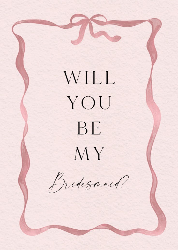 Ribboned delight - bridesmaid card