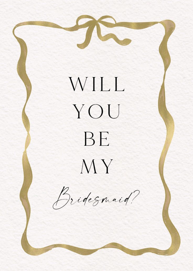 Ribboned delight - bridesmaid card