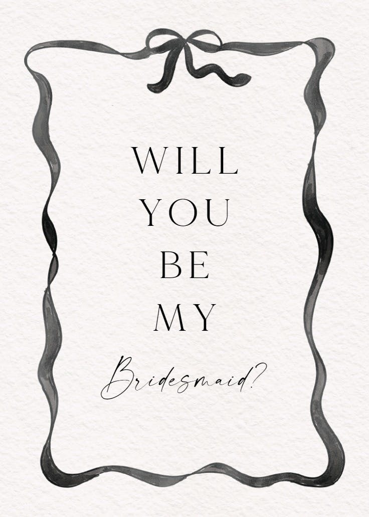 Ribboned delight - bridesmaid card