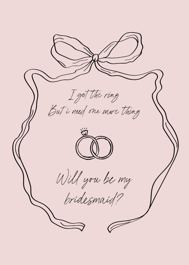 Special knot - bridesmaid card