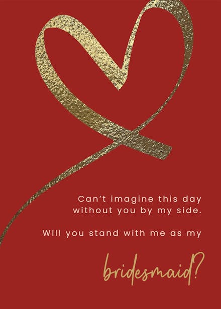 Special role - bridesmaid card