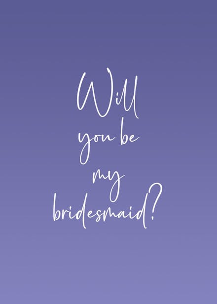 Special role - bridesmaid card