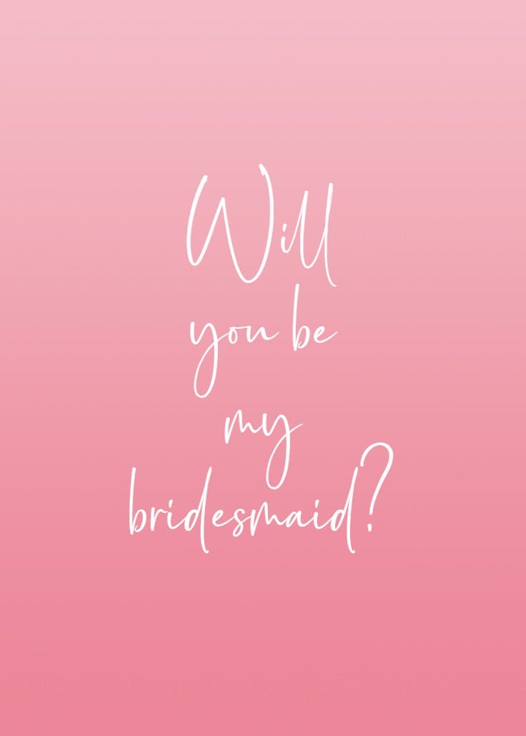 Special role - bridesmaid card