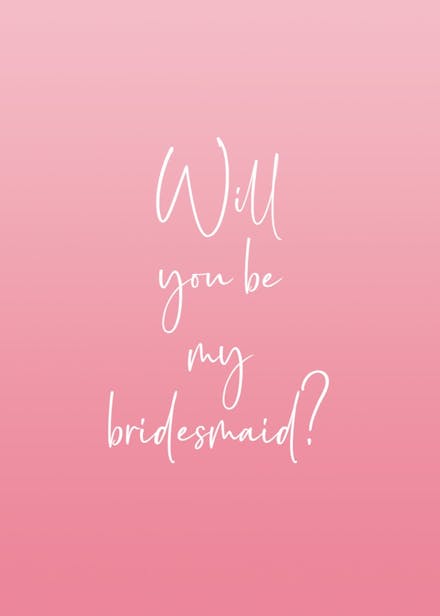 Special role - bridesmaid card