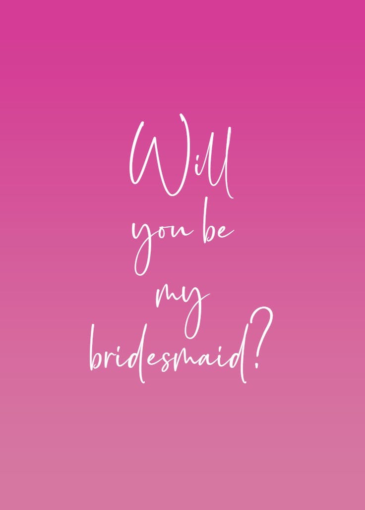 Special role - bridesmaid card