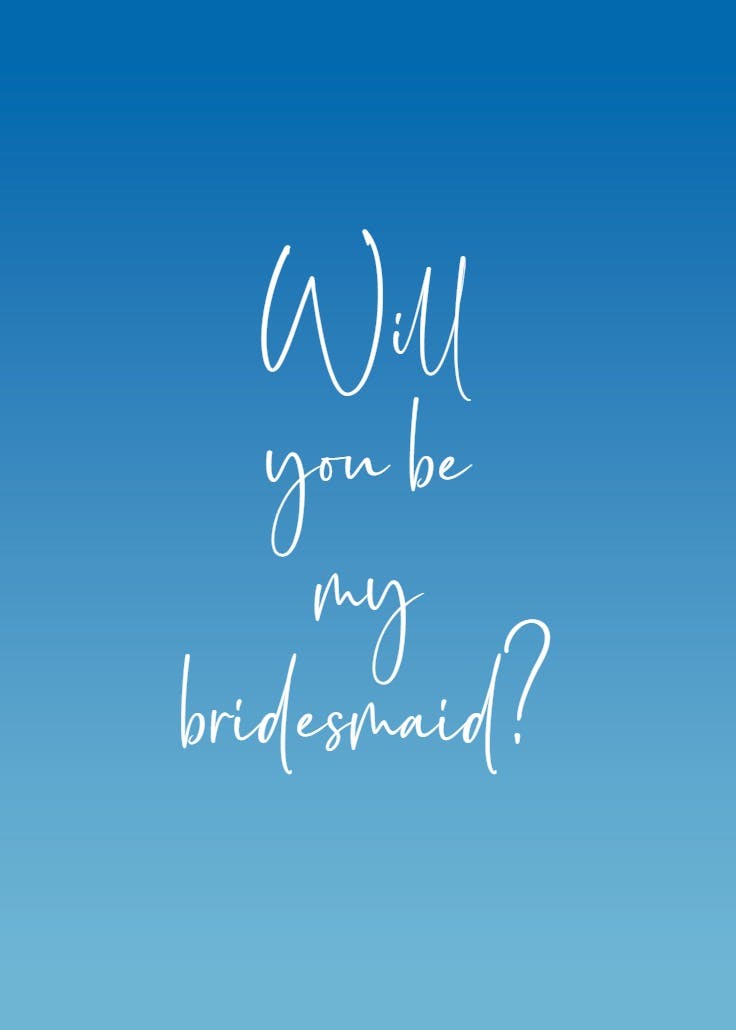 Special role - bridesmaid card