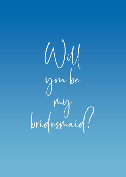 Special role - bridesmaid card