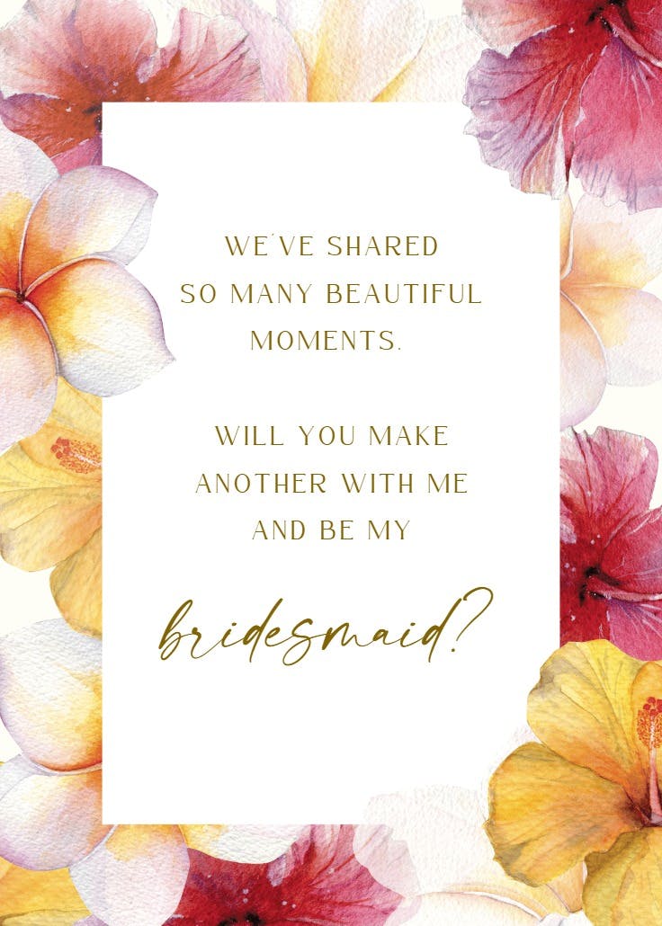 Summer bloom - bridesmaid card