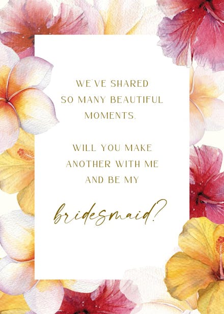 Summer bloom - bridesmaid card