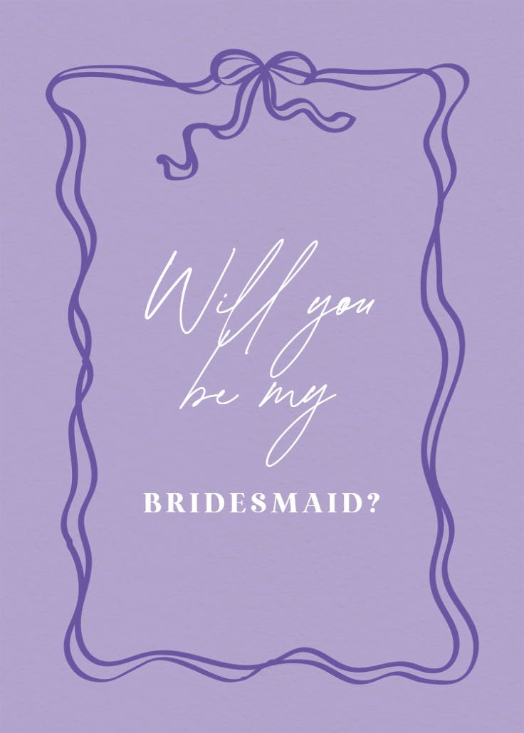 Tied together - bridesmaid card