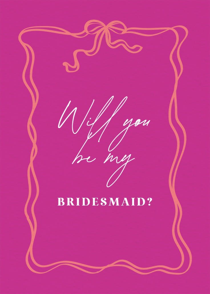 Tied together - bridesmaid card