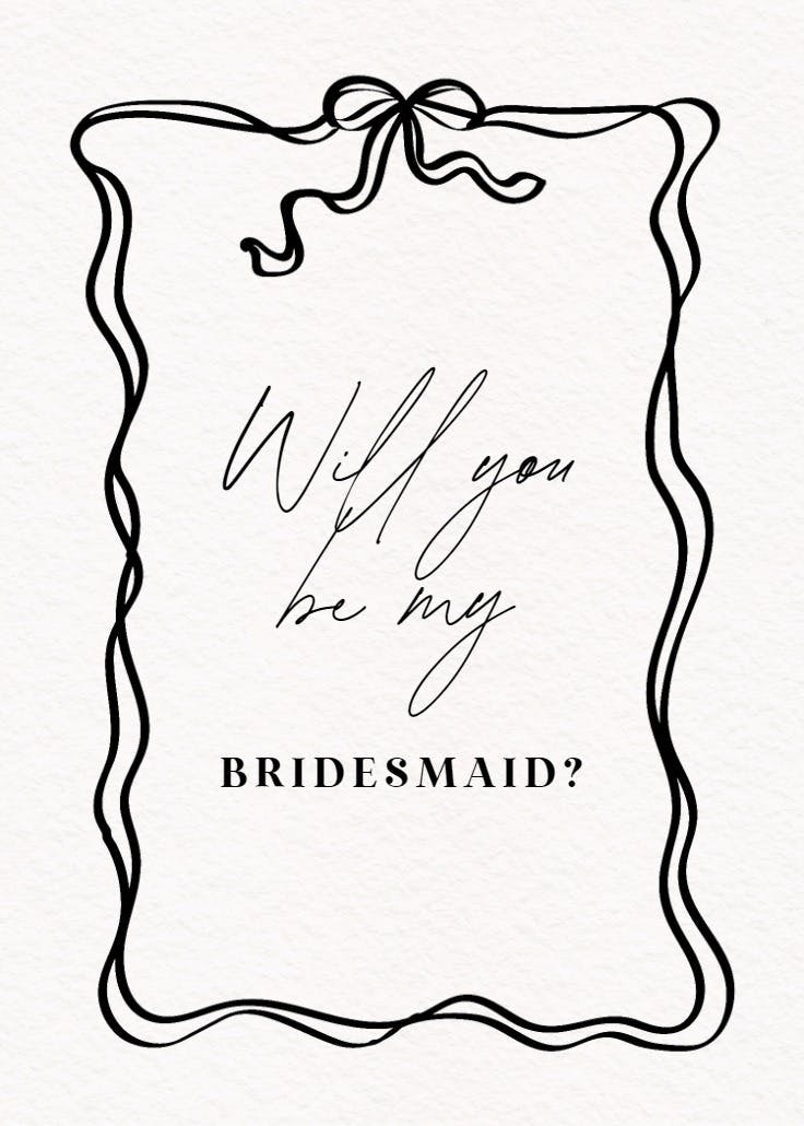 Tied together - bridesmaid card