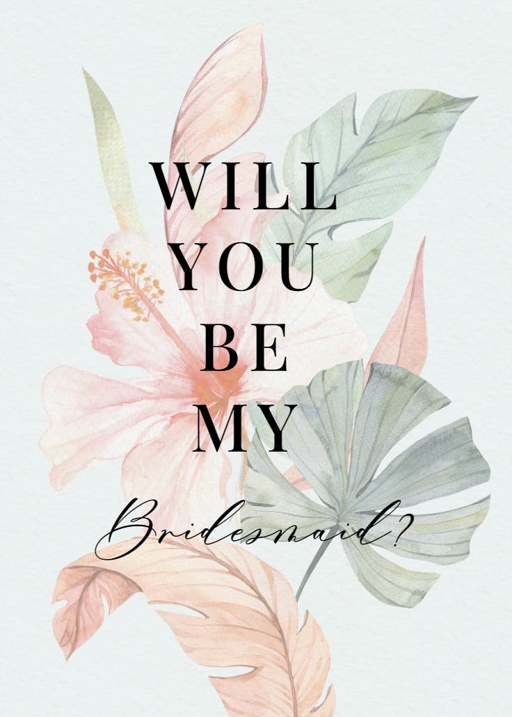 Tropical garden - bridesmaid card