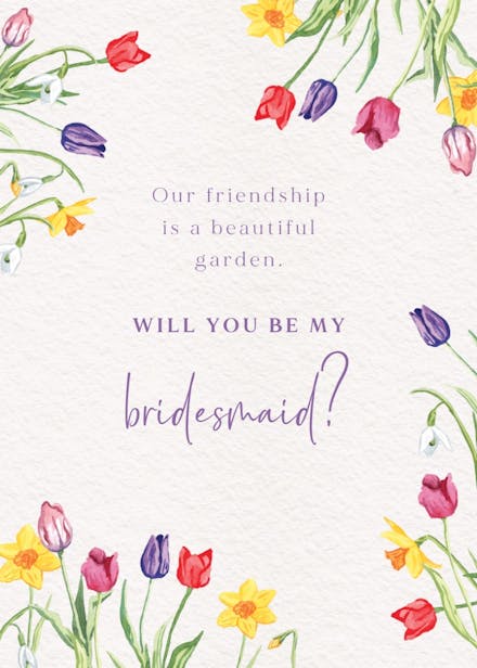 Tulip garden - bridesmaid card