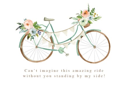 Wedding wheels - bridesmaid card