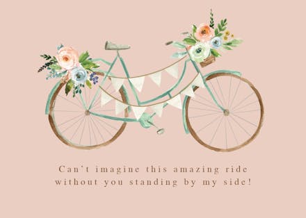 Wedding wheels - bridesmaid card