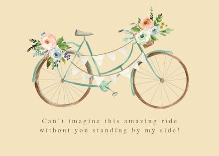 Wedding wheels - bridesmaid card