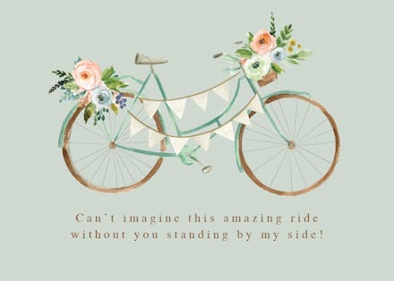Wedding wheels - bridesmaid card