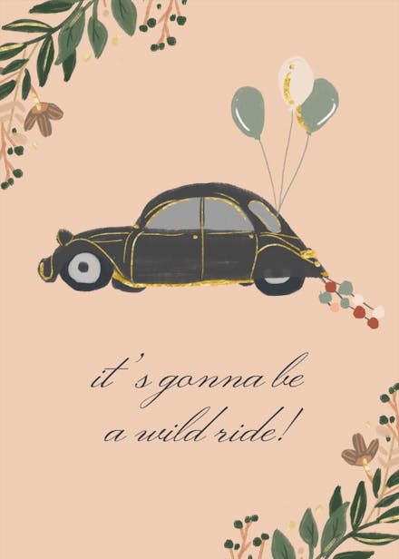Wild ride - bridesmaid card