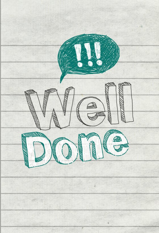 Well done - congratulations card