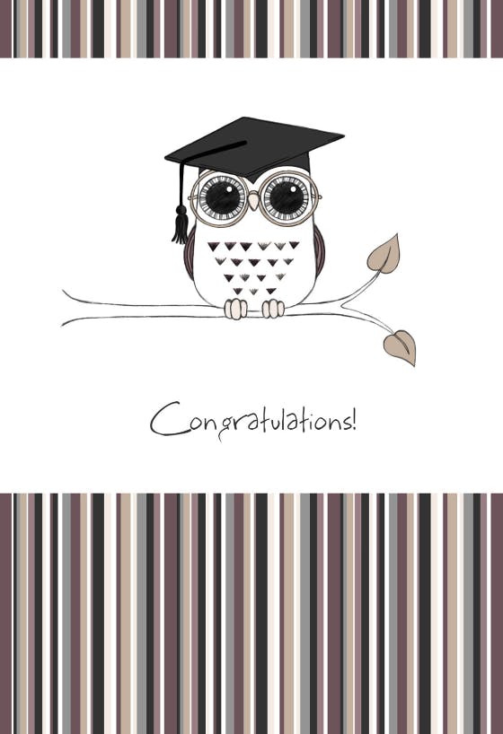 Best futures owl - graduation card