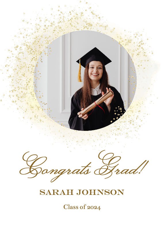 Blush gold spots - graduation card