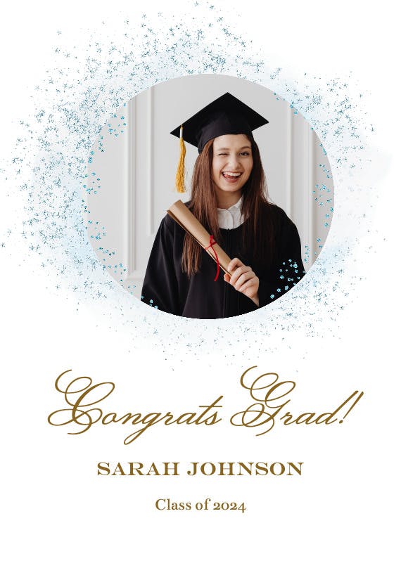 Blush gold spots - graduation card