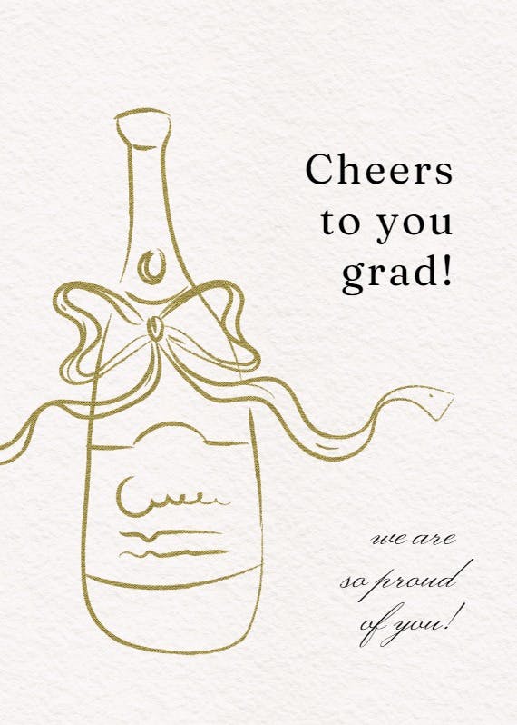 Bottle sketch - graduation card