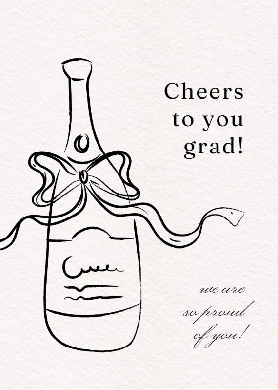 Bottle sketch -  tarjeta de graduación