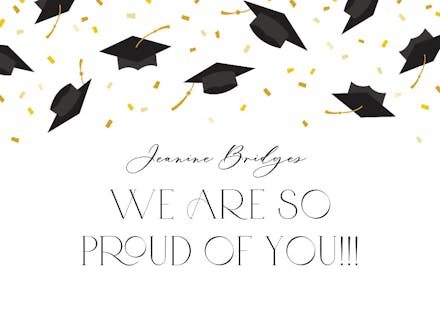 Caps off, party on - graduation card