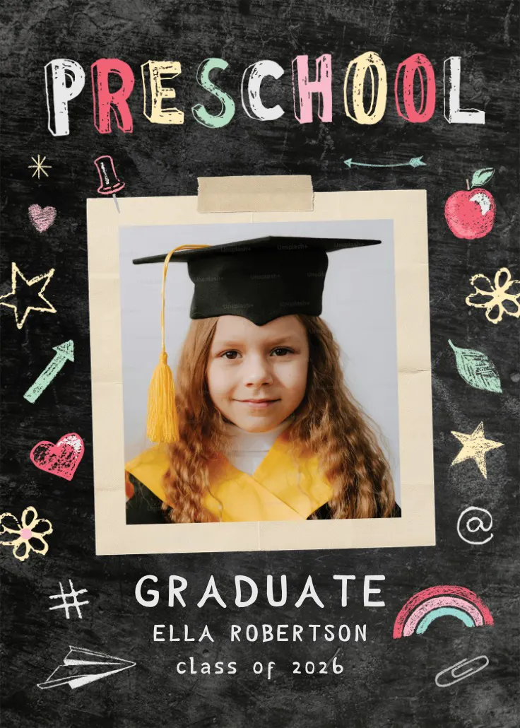 Chalkboard grad - carte de remise de diplôme