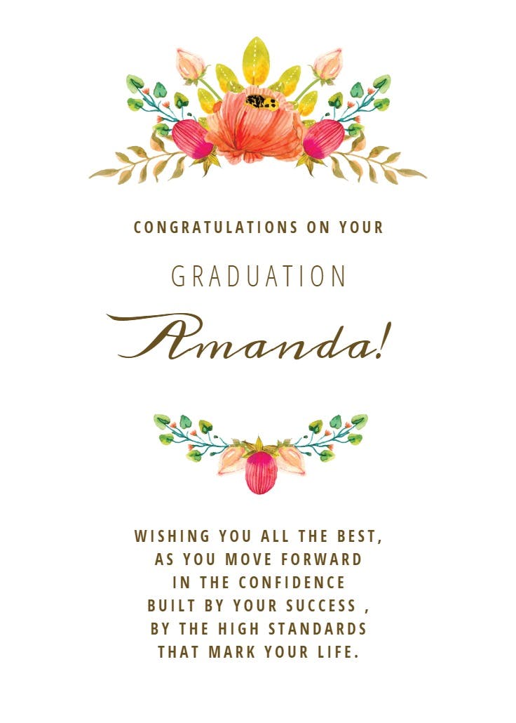 Cheery bouquet - graduation card