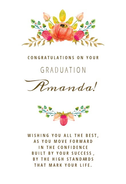 Cheery Bouquet - Graduation Card