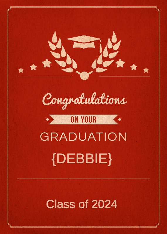 Congratulations on your graduation - graduation card