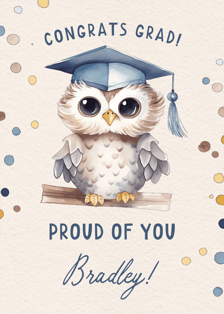 Cute and wise - graduation card