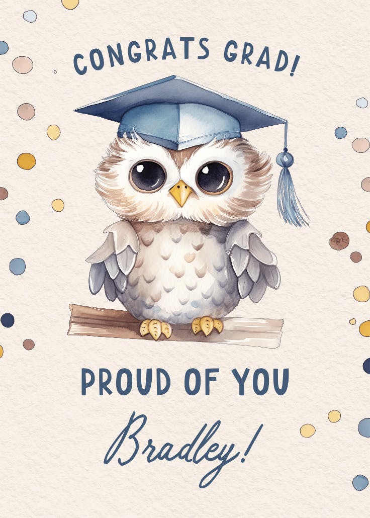 Cute and wise - tarjeta de graduación