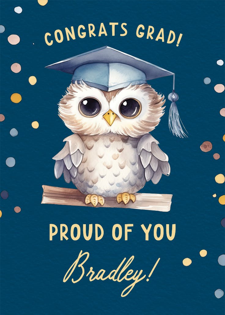 Cute and wise - graduation card
