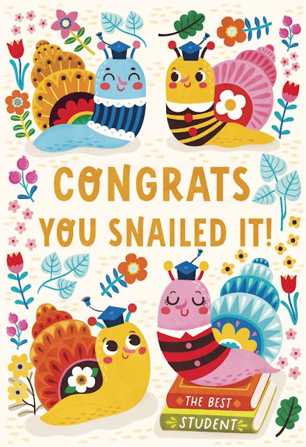 Cute Snails - Graduation Card