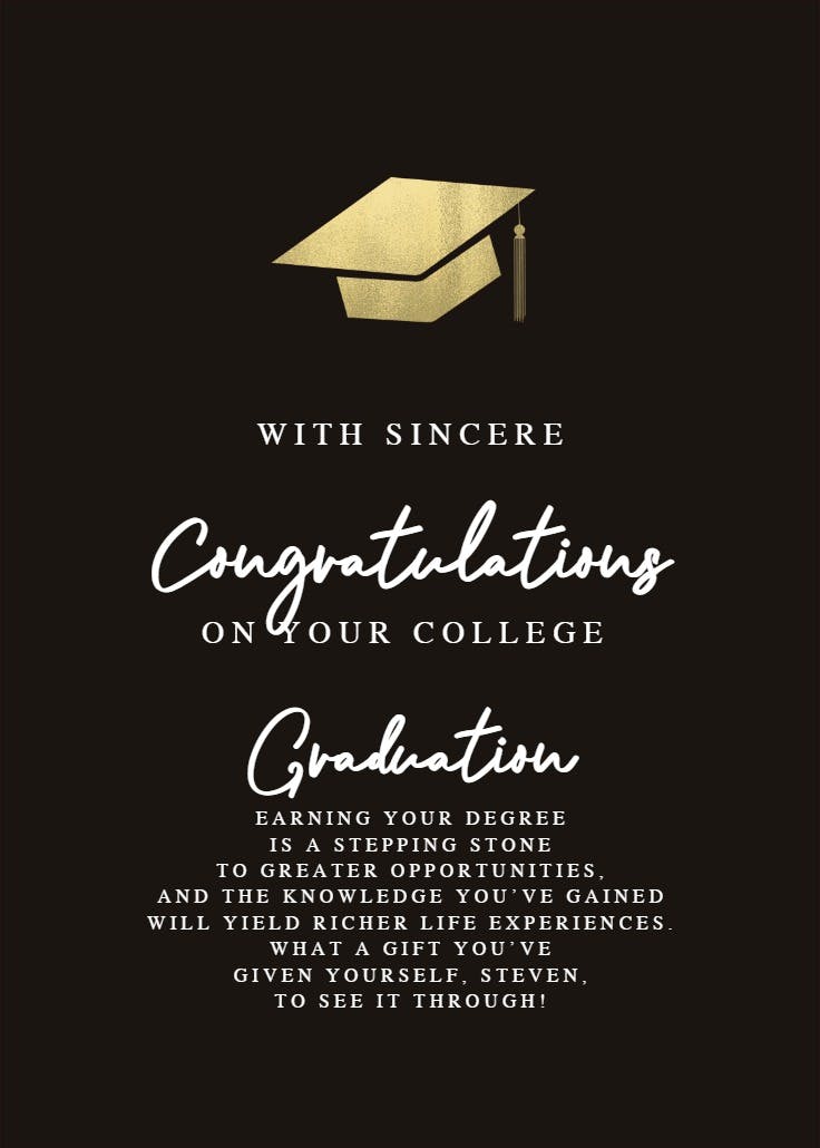 Degree of success - graduation card