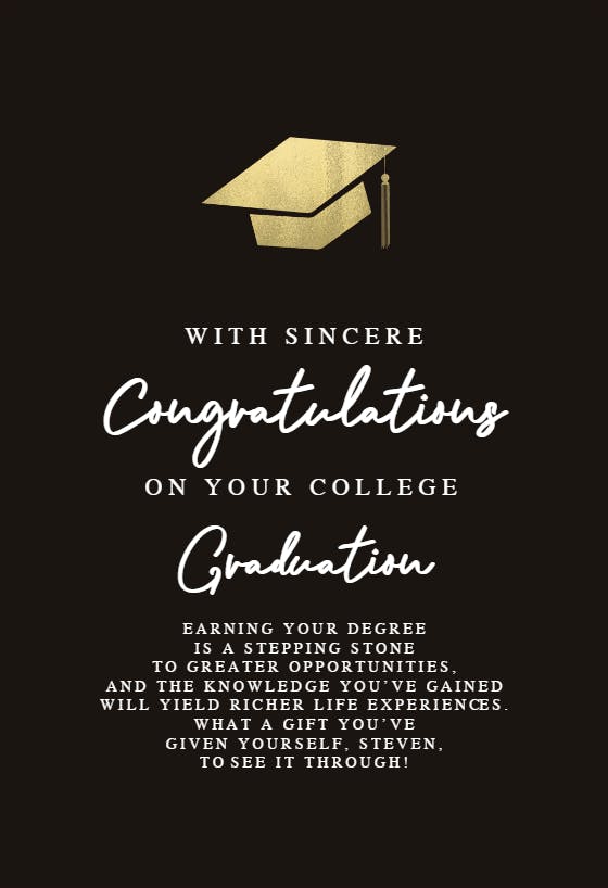 Degree of success - tarjeta de graduación