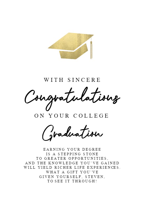 Degree of success -  tarjeta de graduación