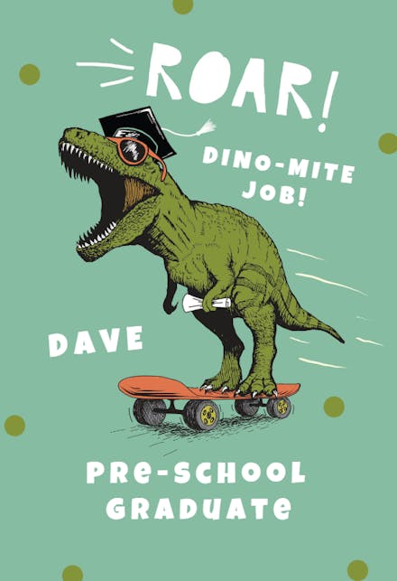 Dino mite job - Graduation Card