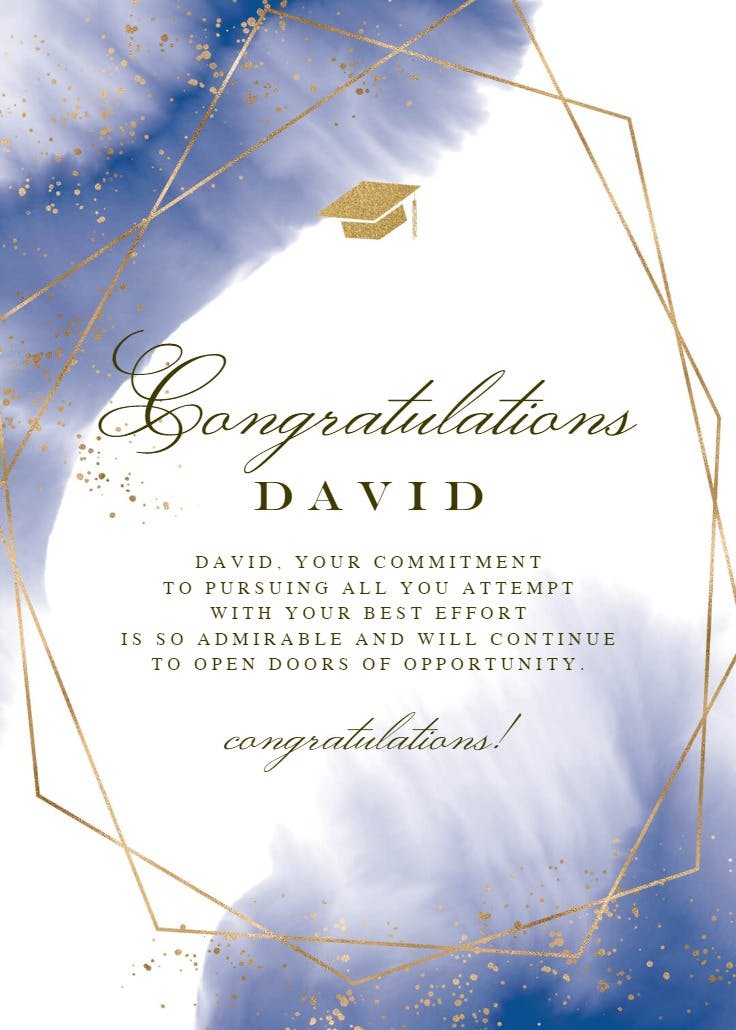 Golden opportunity - tarjeta de graduación
