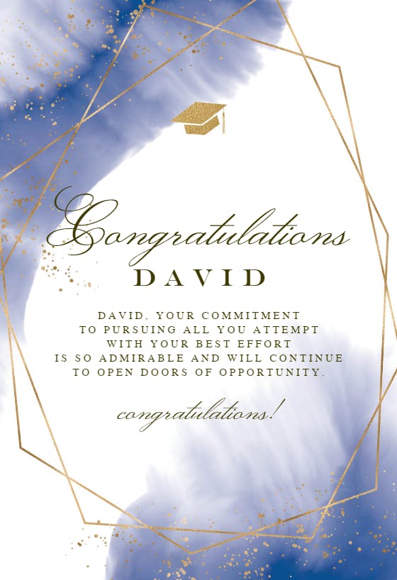 Golden opportunity - graduation card