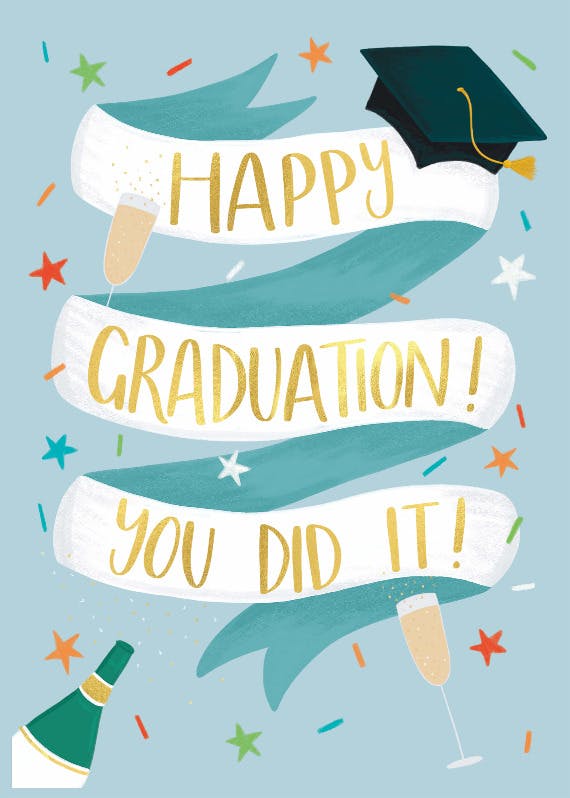 Graduation ribbon - graduation card